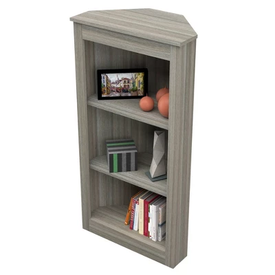 47.2" 3 Level Corner Bookshelf Smoked Oak - Inval