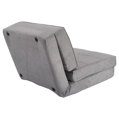 Tangkula Fold Down Chair Convertible Couch GrayBlack - Image 5