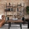 71.7" Hawkins Metal/Wood Ladder Shelf Walnut - WyndenHall