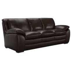 Foley Contemporary Sofa Genuine Leather Dark Brown - Armen Living