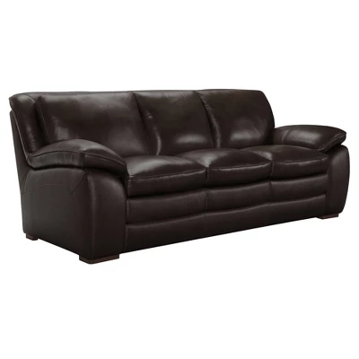 Foley Contemporary Sofa Genuine Leather Dark Brown - Armen Living