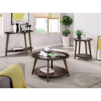 Nicolina Open Shelf Sofa Table Dark Oak - MiBasics - Image 2