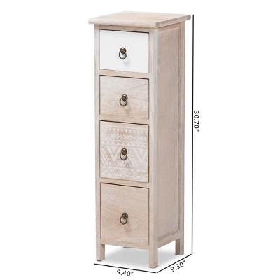 Seanna Wood 4 Drawer Storage Unit Light Brown - Baxton Studio - Image 10