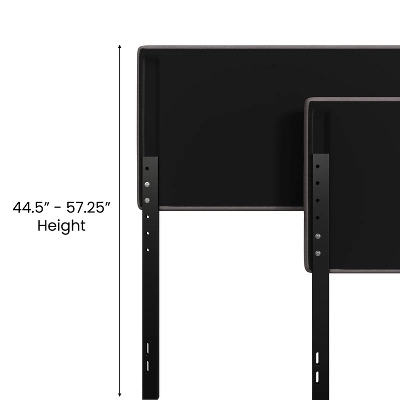 Emma And Oliver Modern Upholstered Headboard With Horizontal Line Stitching And Adjustable Height Rails - Image 6