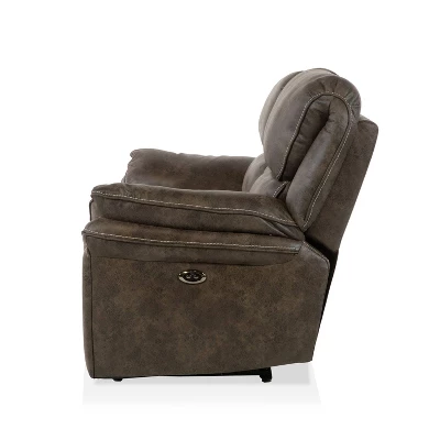 Nisbet Power Reclining Leather Sofa With USB Charger Mocha - HOMES: Inside + Out - Image 3