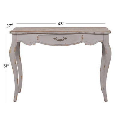 Farmhouse Vintage Console Table White - Olivia & May - Image 5