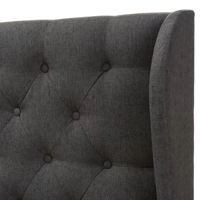 Cadence Modern And Contemporary Fabric Button - Tufted Winged Headboard - Baxton Studio - Image 2