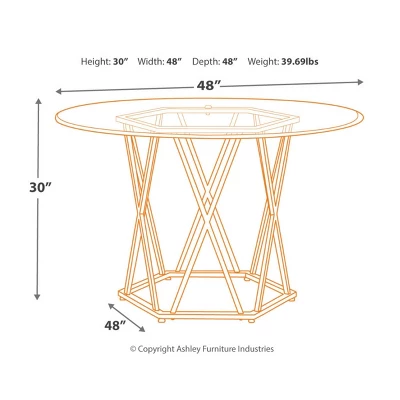 Madanere Round Dining Room Table Chrome - Signature Design By Ashley - Image 2