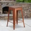Emma And Oliver 24"H Backless Counter Height Stool With Wood Seat