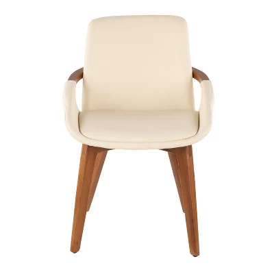 Cosmo Mid-Century Modern Chair Cream/Walnut - LumiSource - Image 5