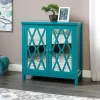 Harbor View 2 Door Geometric Accent Storage Cabinet - Caribbean Blue - Sauder