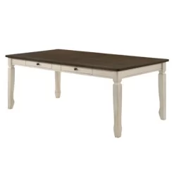 78" Fedele Dining Table Weathered Oak/Cream Finish - Acme Furniture