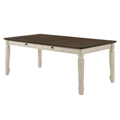 78" Fedele Dining Table Weathered Oak/Cream Finish - Acme Furniture