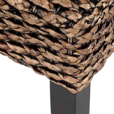 2pc Water Hyacinth Parson Chairs Natural/Black - Stylecraft - Image 2