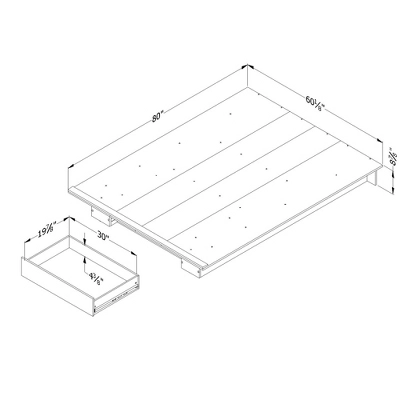 Full/Queen Kanagane 1 Drawer Platform Bed Pure White - South Shore - Image 5