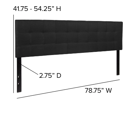 Flash Furniture Bedford Tufted Upholstered King Size Headboard In Black Fabric - Image 3