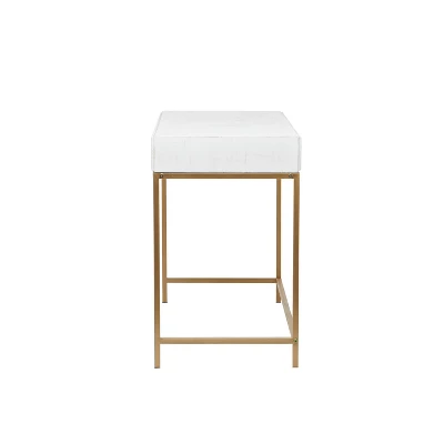 Contemporary 2 Drawer Metal Console Table White - Olivia & May - Image 6