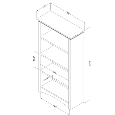 57.75" Artwork 4 Shelf Bookcase - South Shore - Image 6