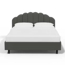 Emma Shell Upholstered Platform Bed - Skyline Furniture
