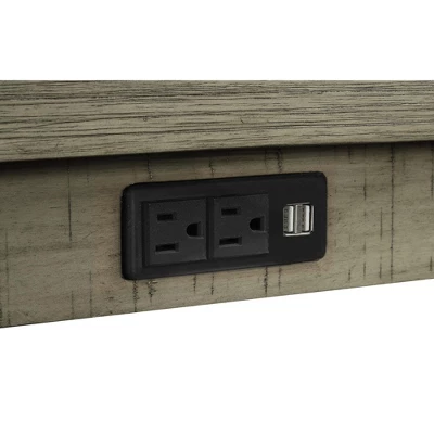 Rustic 4-Pieces Counter Height Dining Set With Fabric Padded Stools And Socket-ModernLuxe - Image 6