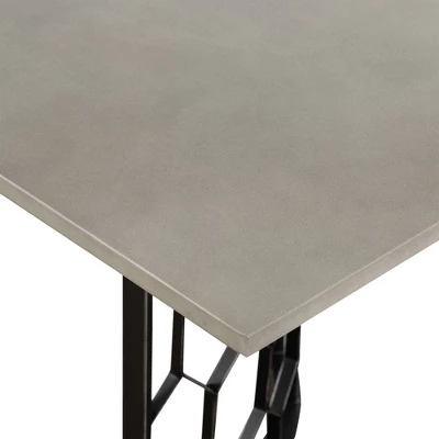 Rectangular Solange Concrete/Metal Dining Table Gray - Armen Living - Image 4