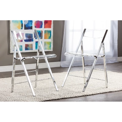 Set Of 2 Acrylic Foldable Chairs Clear - Baxton Studio - Image 2