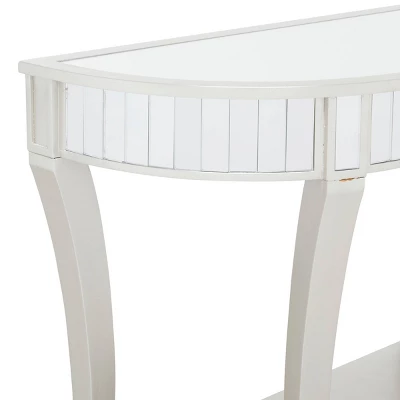 Set Of 2 Glam Fir Console Tables With Mirror White - Olivia & May - Image 2