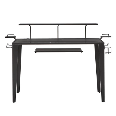 Juneau Metal Computer Desk With USB Charging Port And Adjustable Shelf Gray - Inspire Q - Image 5