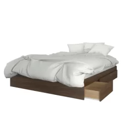 Alibi Storage Bed And Headboard Set Queen Walnut - Nexera