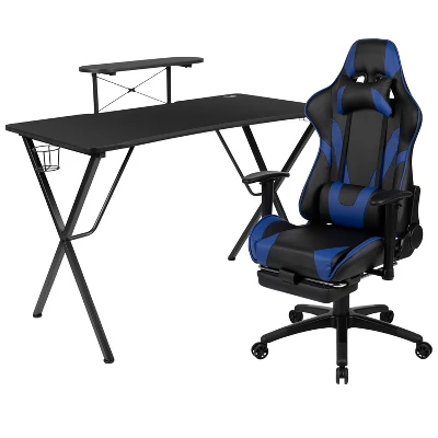 Flash Furniture Gaming Desk And Footrest Reclining Gaming Chair Set With Cup Holder, Headphone Hook, And Monitor/Smartphone Stand - Image 14