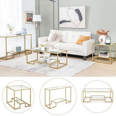 Costway 48'' 2-Tier Console Entryway Behind Couch Table For Living Room Hallway - Image 8