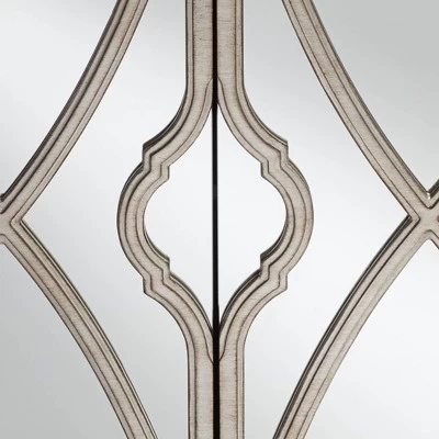 Studio 55D Glam Wood Finish Mirrored Rectangular Accent Cabinet 48" X 24" Silver Magnetic Closure Two-Door For Living Room House - Image 2