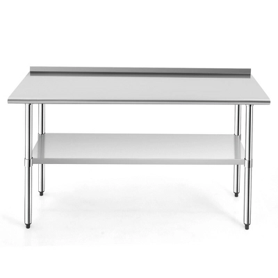 Costway Stainless Steel Table For Prep & Work W/ Backsplash - Image 9