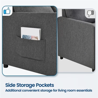 Yaheetech Convertible Sofa Loveseat With Pull-out Trundle Lounge-Dark Gray - Image 4