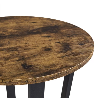 Yaheetech Industrial Side Table, Round Sofa Table With Storage Rack - Image 6