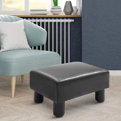 HomCom Modern 15" Rectangular Faux Leather Ottoman Footrest - Image 7