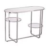 Malissa Mirrored Console Table With Storage Silver - Aiden Lane