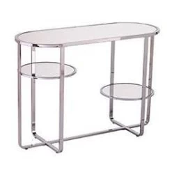 Malissa Mirrored Console Table With Storage Silver - Aiden Lane