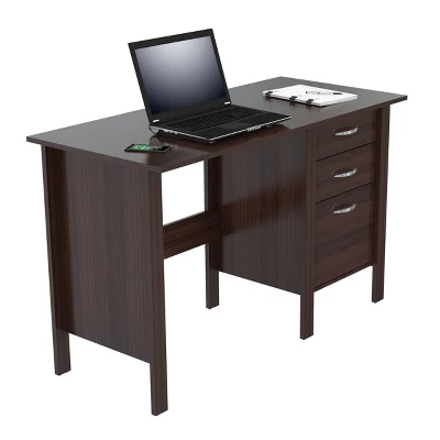 Writing Desk With 3 Drawers Espresso - Inval - Image 5
