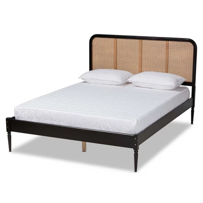 Queen Elston Wood And Synthetic Rattan Platform Bed - Baxton Studio - Image 12