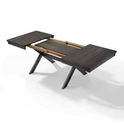 Hayden 4pc Extendable Dining Set With Bench And 2 Slat Back Chairs Slate - Crosley - Image 9