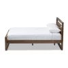 King Torino Mid Century Modern Solid Wood Open Frame Style Platform Bed Brown - Baxton Studio