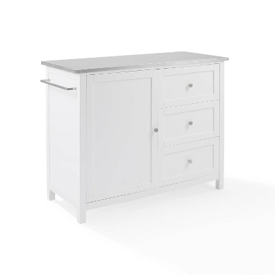 Soren Stainless Steel Top Kitchen Island/Cart Stainless Steel /White - Crosley - Image 10