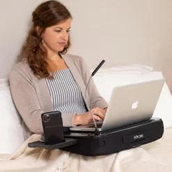 Sofia + Sam Multi Tasking Memory Foam Lap Desk With USB Light And Mouse Pad - Black