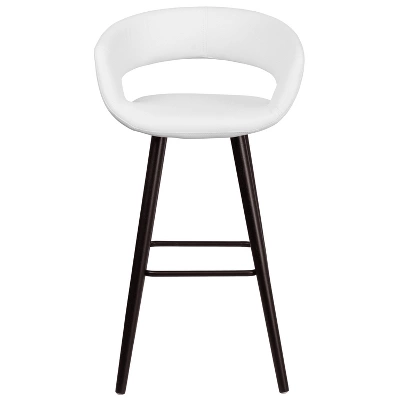 Emma And Oliver 29"H Wood Rounded Open Back Barstool - Image 8