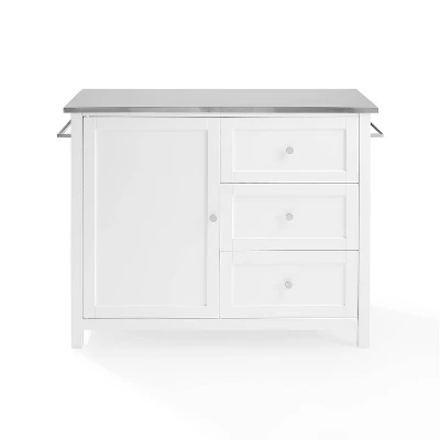 Soren Stainless Steel Top Kitchen Island/Cart Stainless Steel /White - Crosley - Image 11