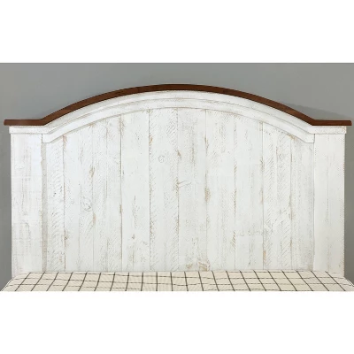 3pc Willow Rustic Bedroom Set With 2 Nightstands Distressed White/Walnut - HOMES: Inside + Out - Image 5