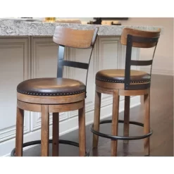 Pinnadel Uph Swivel Counter Height Barstools Light Brown - Signature Design By Ashley