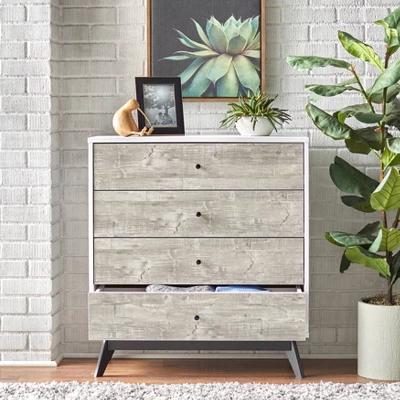 Crislana 4 Drawer Chest White/Weathered Gray - Buylateral - Image 2