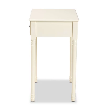 Mahler Wood 1 Drawer Console Table White - Baxton Studio - Image 3